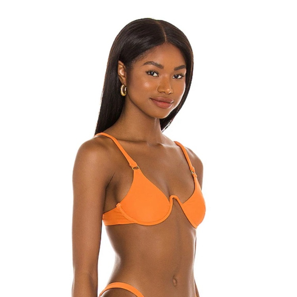 revolve camila coelho tango orange bikini top XS - Picture 2 of 8